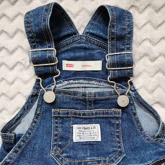 Levi's Baby 6m Denim Overall Bib Pants ECU - Picture 3 of 6